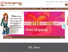 Tablet Screenshot of elevatingshoes.com